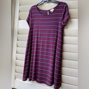 Sm Mossimo Burgundy Striped Dress